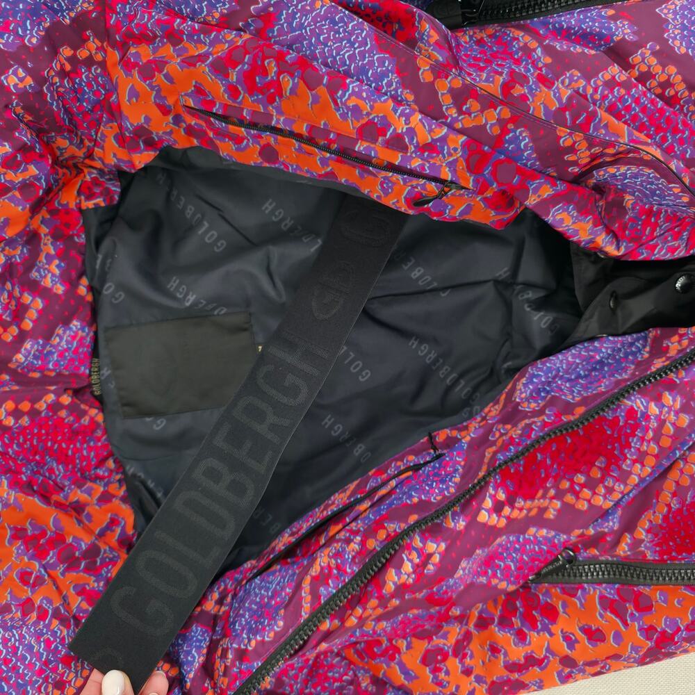 Goldbergh Lucinda Ski Jacket Pink Purple Snake Animal Print Down Coat Sz 4 - Picture 7 of 15